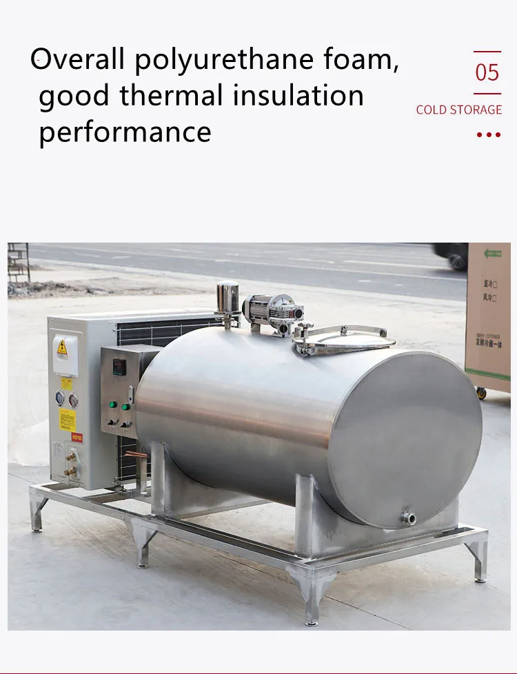 stainless steel truck 500 liters chilling 5000l 200l fermentation agitator mixing refrigerator milk cooling tank
