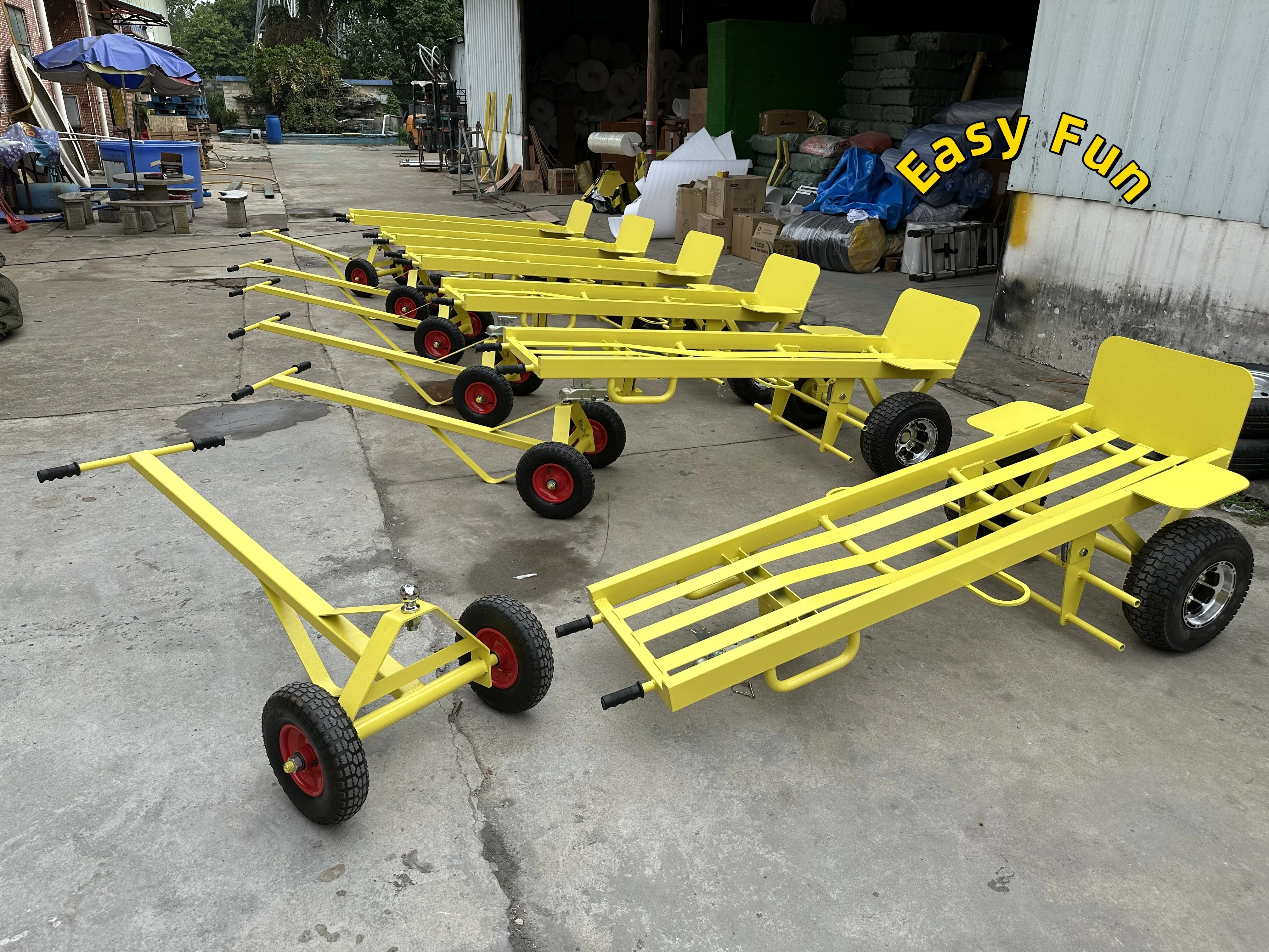 Large Load Capacity 2000lb Inflatables Folding Storage Trolley Cart Hand Truck Dolly With Steering Gear