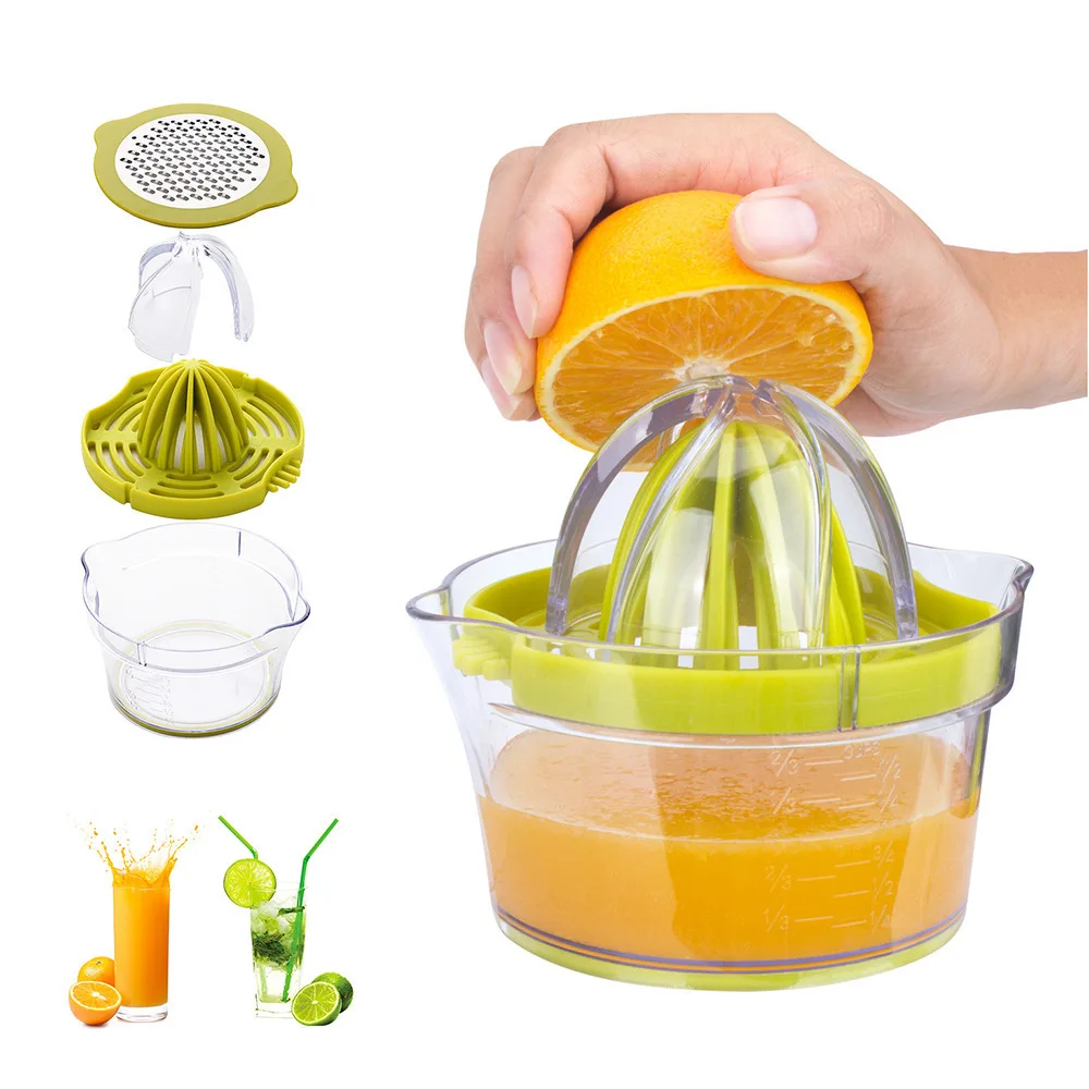 Hot Selling Kitchen Items Fruit & Vegetable Tools 4 In 1 Manual Hand Citrus Orange Juicer Lemon Squeezer With Measuring Cup