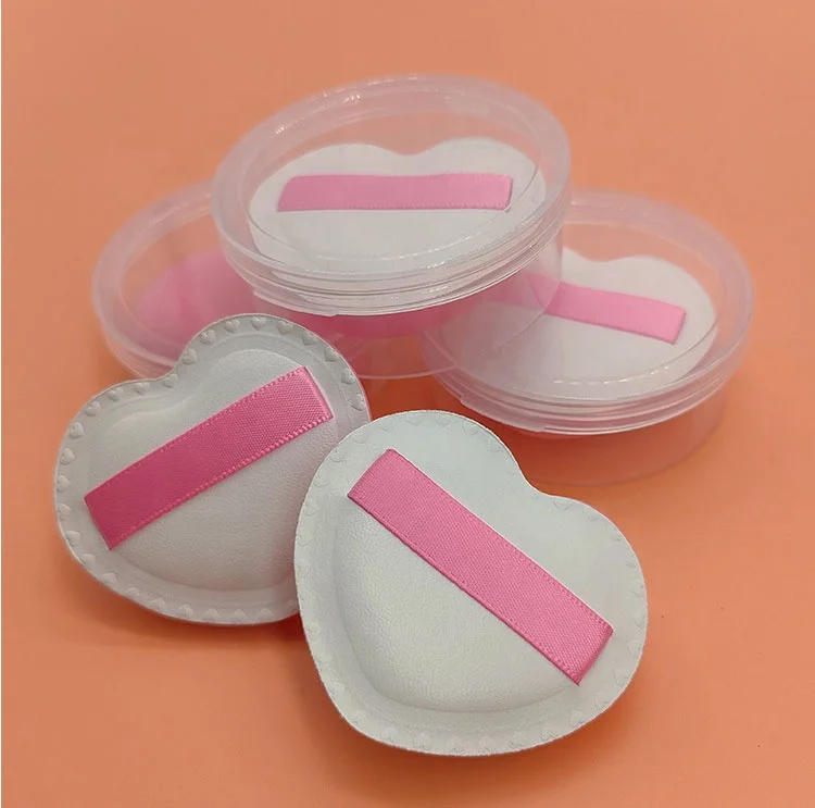 Wholesale Beauty Care Love Shape Makeup Puff Travel Portable Foundation Cream Soft Puff with Box Package