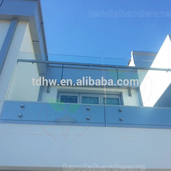 Outdoor Full Frameless Glass Railing Standoff Glass Balustrade Handrail
