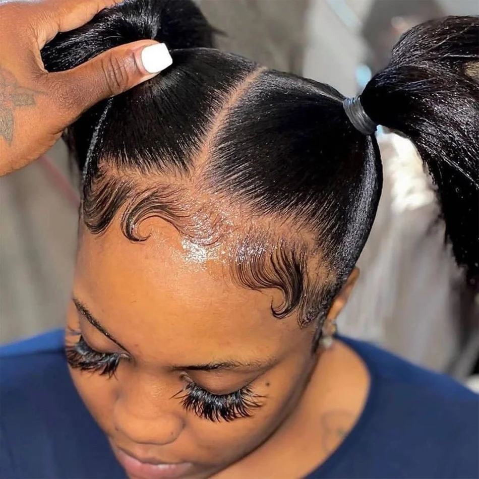 360 Transparent Glueless HD Human Hair Extensions Lace Front Wigs,Straight 360 Frontal Full Lace Human Hair Wig for Black Women