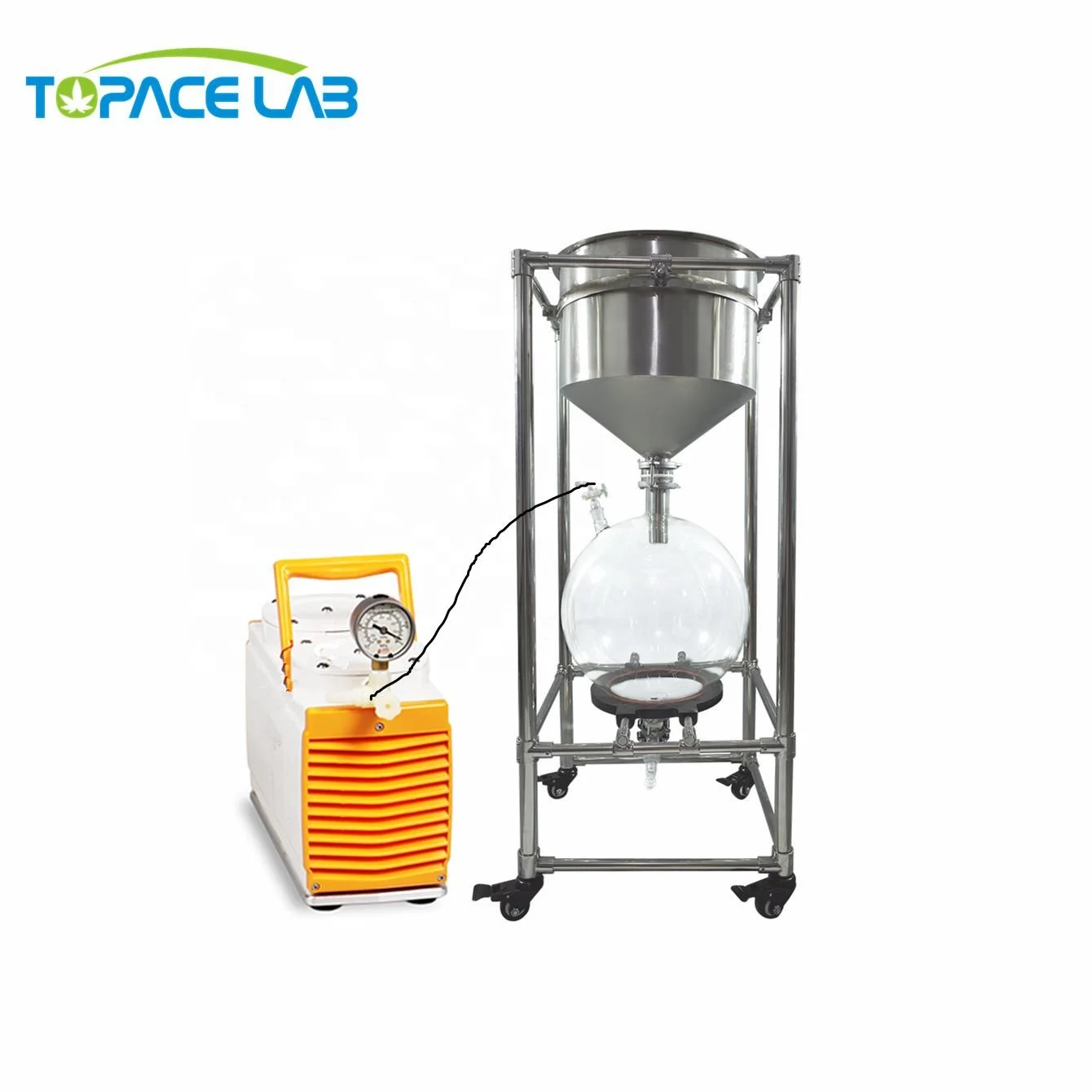 Topacelab Stainless steel funnel 10 liter to 50 liter oil purification apparatus high borosilicate glass vacuum filter