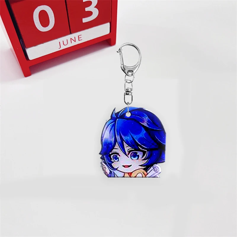 TLB Wholesale Personality Jewelry Keychain Custom Logo Uv Printed Acrylic Free Sample Transparent Cartoon Animation Key Chain