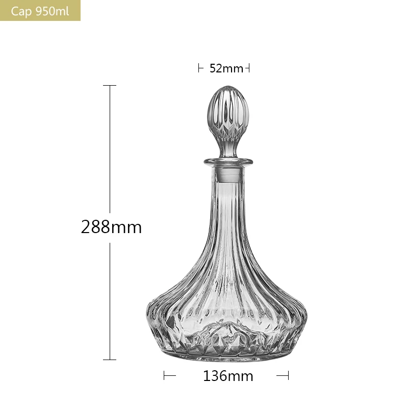 New Classical Unique Style Engraved Crystal Glass Liquor Wine  Bottle Whisky Decanter