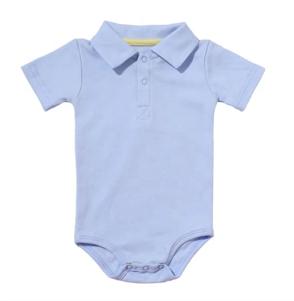 Newborn baby polo shirts onesie 100% cotton custom logo short sleeve rompers baby onesie clothes