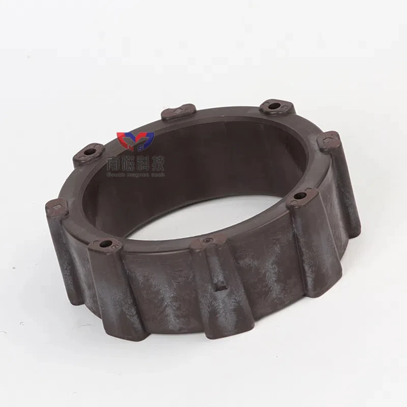 custom plastic coating strong ferrite multipole ring diametrically magnetized rotor round magnets motor 115x10 hole 45 ring