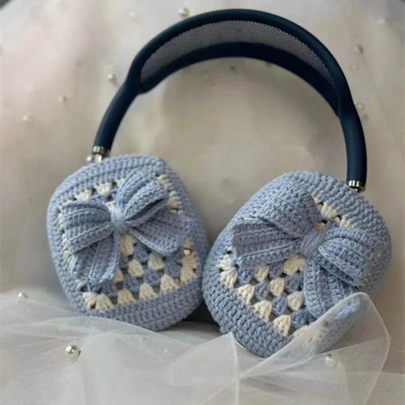 Hot Sale High Quality  Fashion Crochet Headphone Cases  Butterfly Design Crocheted Headphone Cover For AirPods Max