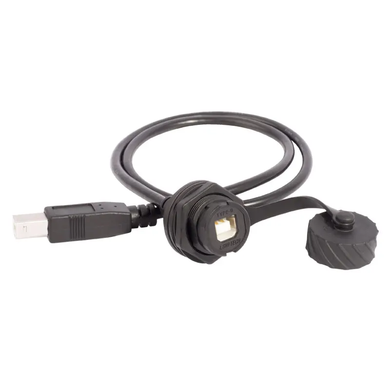 Lshitech Waterproof USB-B Connector Circular Panel Mount Cable Interface for Seamless Connectivity