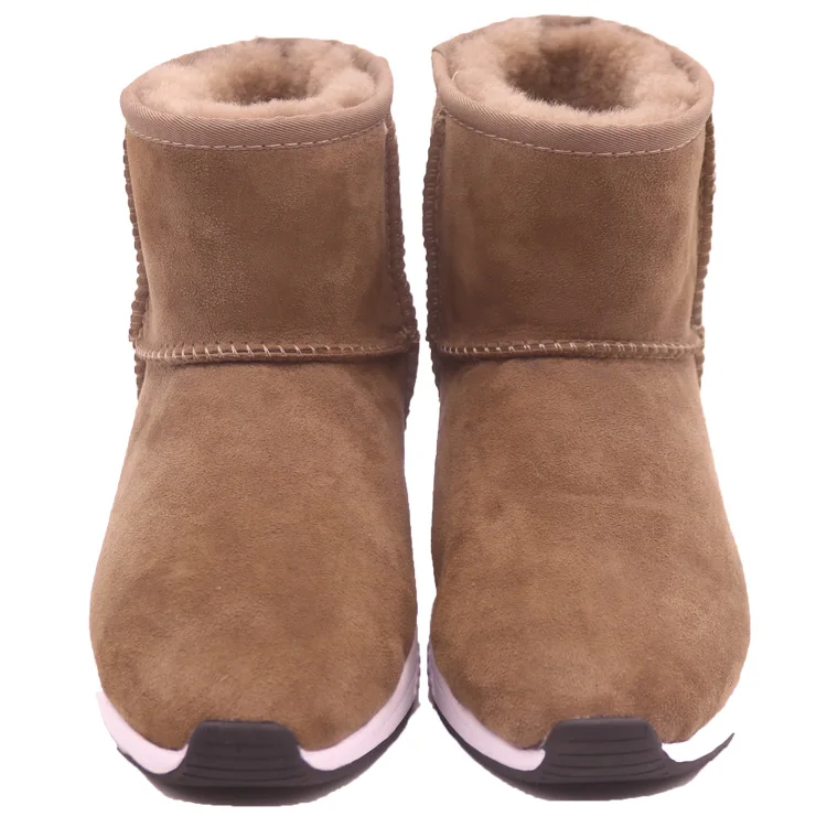 CF-073 Free Samples 2023 Slip-on Hot sell Anti-Slippy Rubber Sole Wholesale Winter Genuine Leather Ladies boots for women
