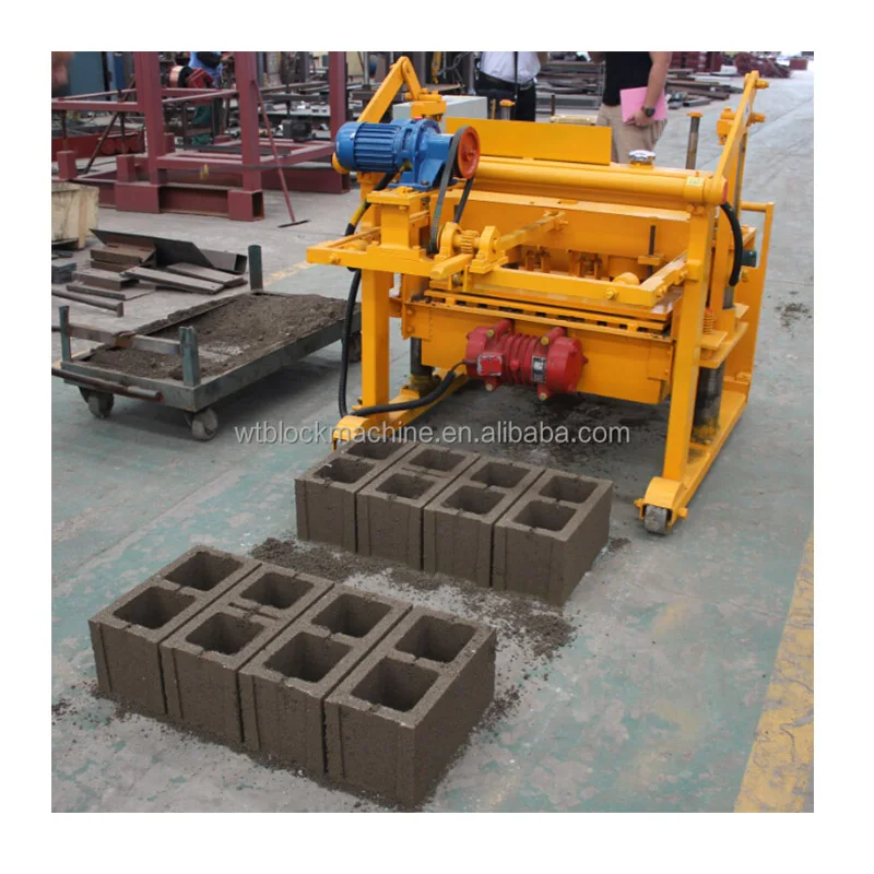 QT40-3A mobile egg laying paving fly ash concrete cement moulding manual hollow block Making Machine price