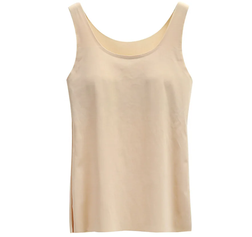 Женский бесследный жилет с наполнителем для груди, красивая спина, с защитой от легкости, со встроенной грудью, Спортивное нижнее белье из ледяного шелка