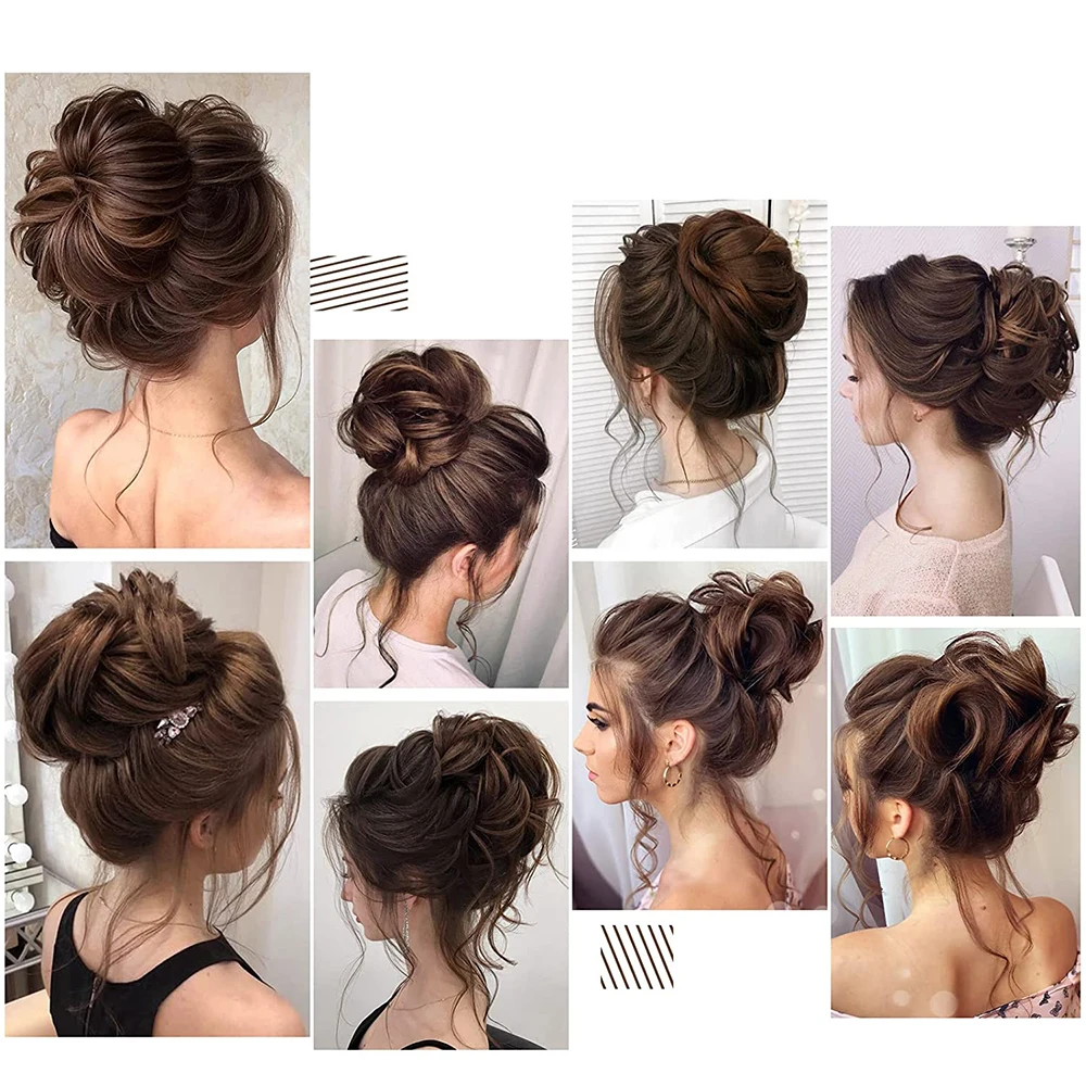 Circle Elastic Hair Bands Messy Curly Elastic Hair Scrunchies Hairpieces Rubber Band Hair Bun for Women and Girl