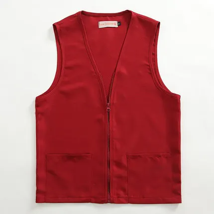 High quality logo printing custom store lightweight volunteer vest supermarket uniform vest for women and men