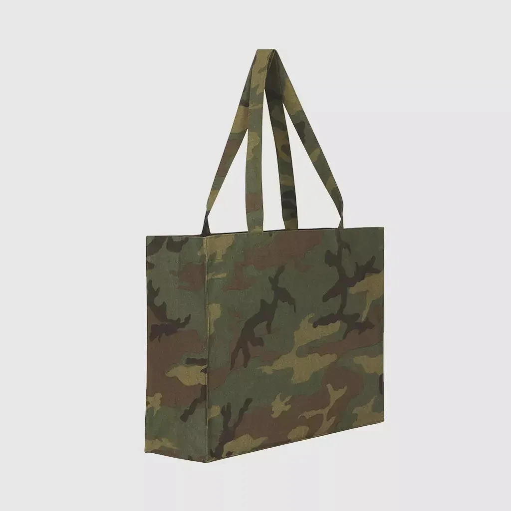 Camo Shopper beach Tote Bags Recycle Material RPET custom shopping Canvas recycled cotton bags
