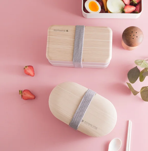 Wholesale  Eco-friendly   Microwave 2 layers bento  plastic japanese  bento lunch box for kids  food container