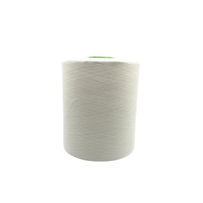 Wholesale Fine Cotton  Raw Polyester Fully Combed Bleach White Yarn China