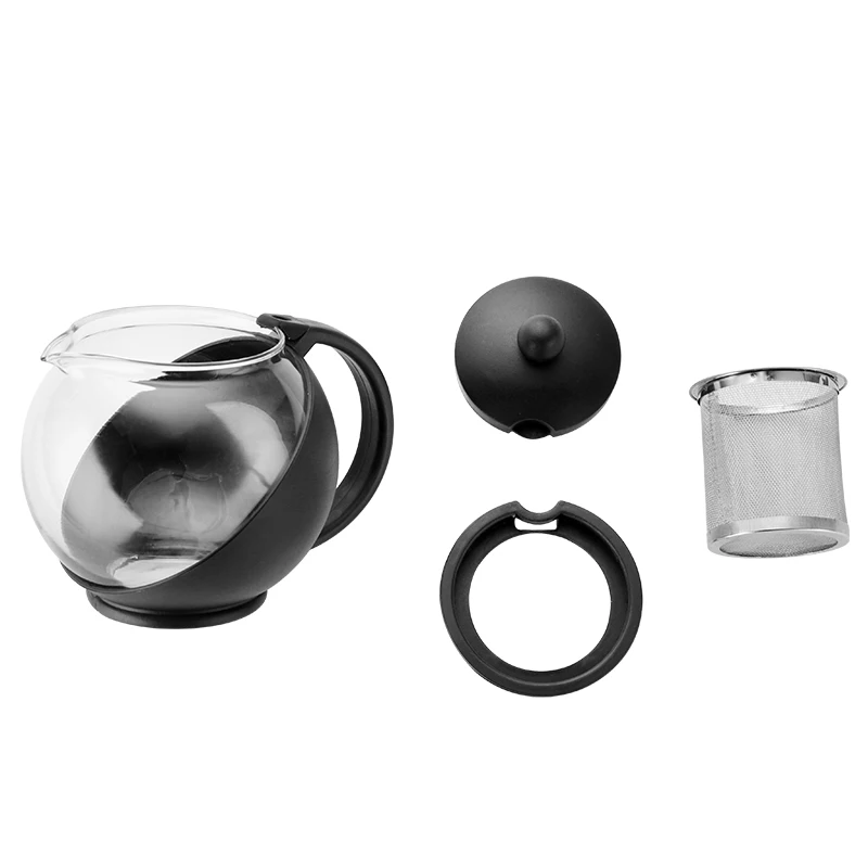 Hot Selling 2021 Transparent High Borosilicate Heat Resistant Glass Tea Infuser Plastic Case With the handle Glass Tea pot