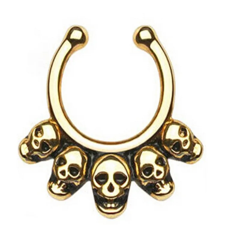 Unique Different Design Surgical Stainless Steel Diamonds Indian No Piercing Nose Ring