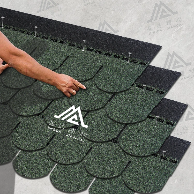 factory custom beautiful modern texture green fish scale roofing asphalt shingles high quality roof tiles for construction