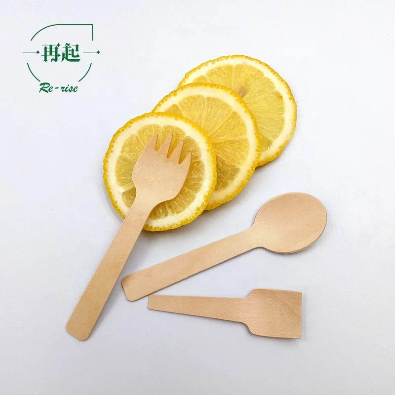 PRICE NEGOTIABLE 105mm or 10.5 cm  Mini Small Disposable Birch Wood Wooden Fork