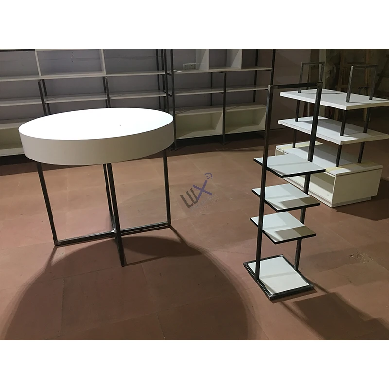  LUX Design Economic Modern Simple Round Table With MDF White Painting and Iron Stands Suitable For Dining Room or Coffee