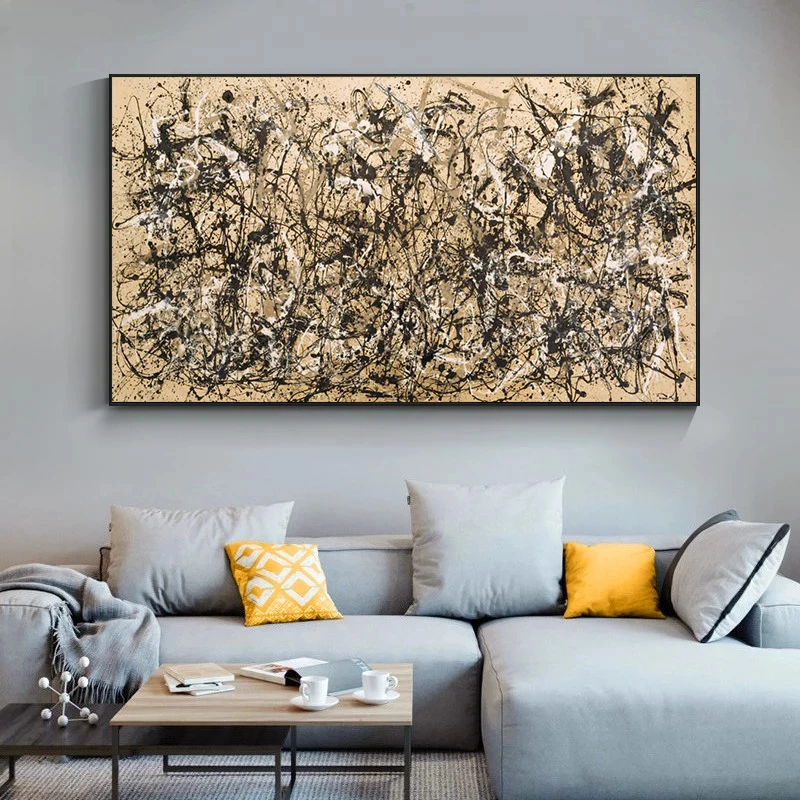 Abstract Art Autumn Rhythm By Jackson Pollock Canvas Painting Posters and Prints Cuadros Wall Art for Living Room Home Decor