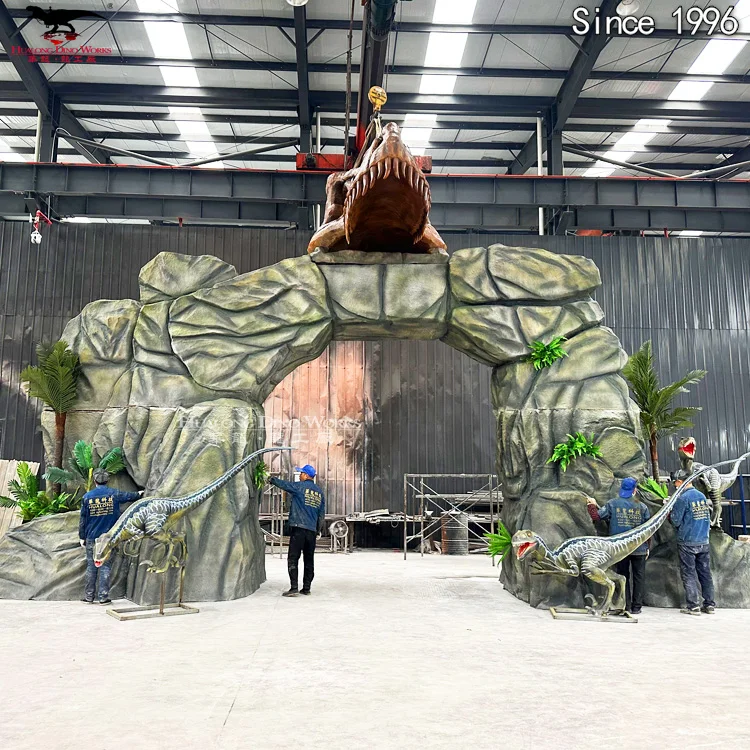 Fiberglass Dinosaur Park Entrance T rex Head Entrance Gate