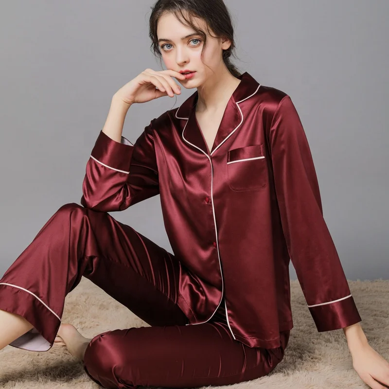 Factory Direct Couple Pajamas Set Ice Silk Night Wear Plus Size Satin Sleepwear For Honeymoon