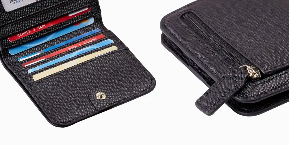 RFID Blocking Wallet Women's Small Compact Bifold Leather Purse Front Pocket