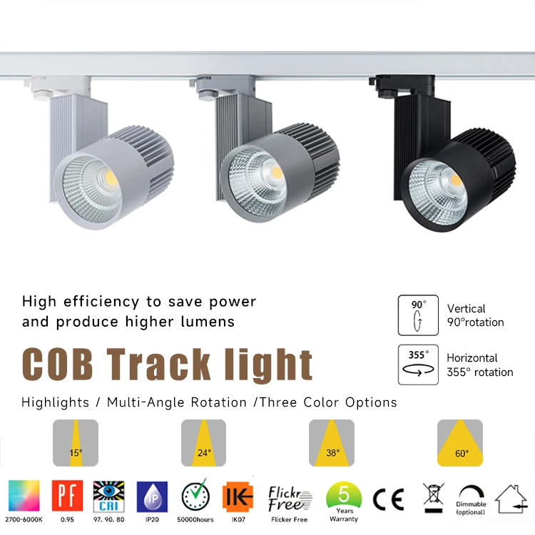 Hot Products Aluminum Commercial Track Light LED Cob Adjustable Spot Lamp with Ceiling Spotlights from Retail Supplier