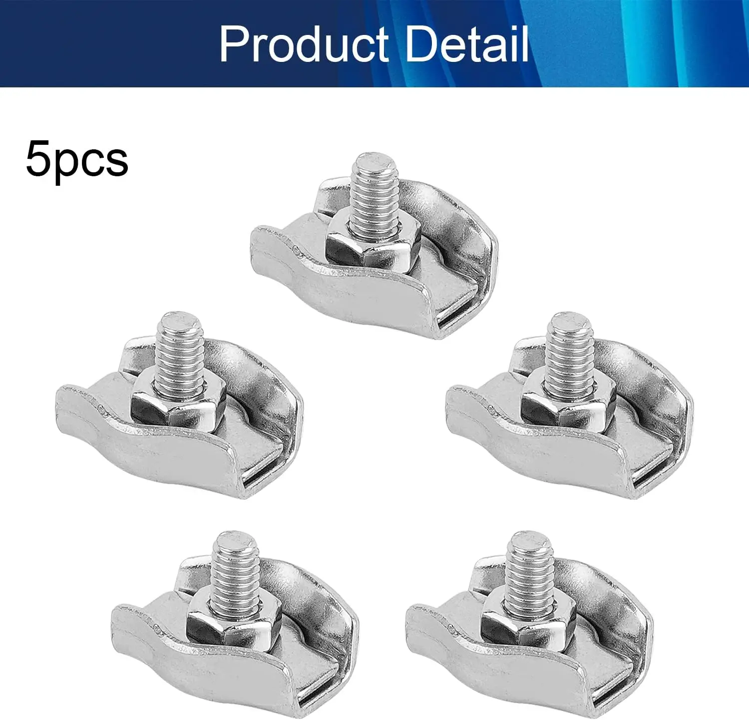 Stainless Steel Cable Clip 304 Stainless Steel Duplex Wire Rope Clip Cable Clamp  Industry Ships Vessels Rope Silver Tone