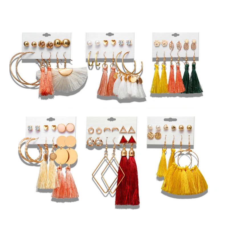 EarJewelry European And American Creative New Tassel Earrings Female Boho Flower Earrings Fast delivery