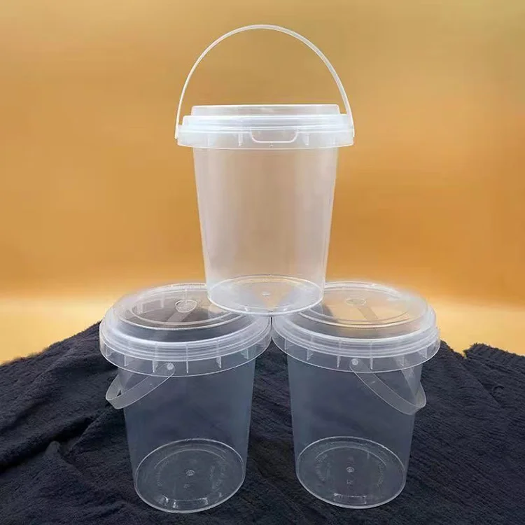 24oz 700ml Portable Transparent Plastic PP Boba Fruit Bubble Tea Buckets Cups with Handle Lids