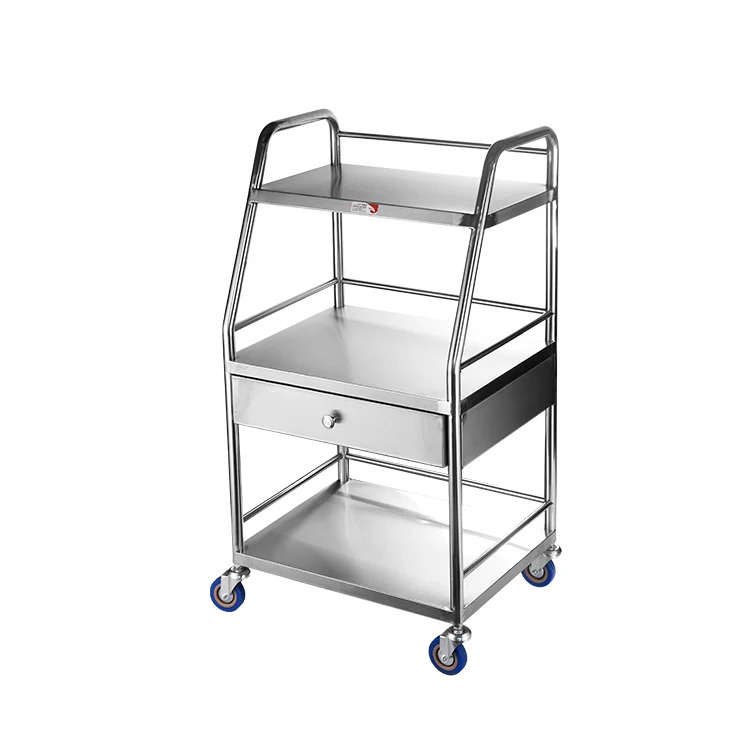 China best price stainless steel food delivery emergency hospital  instrument cart medical trolley