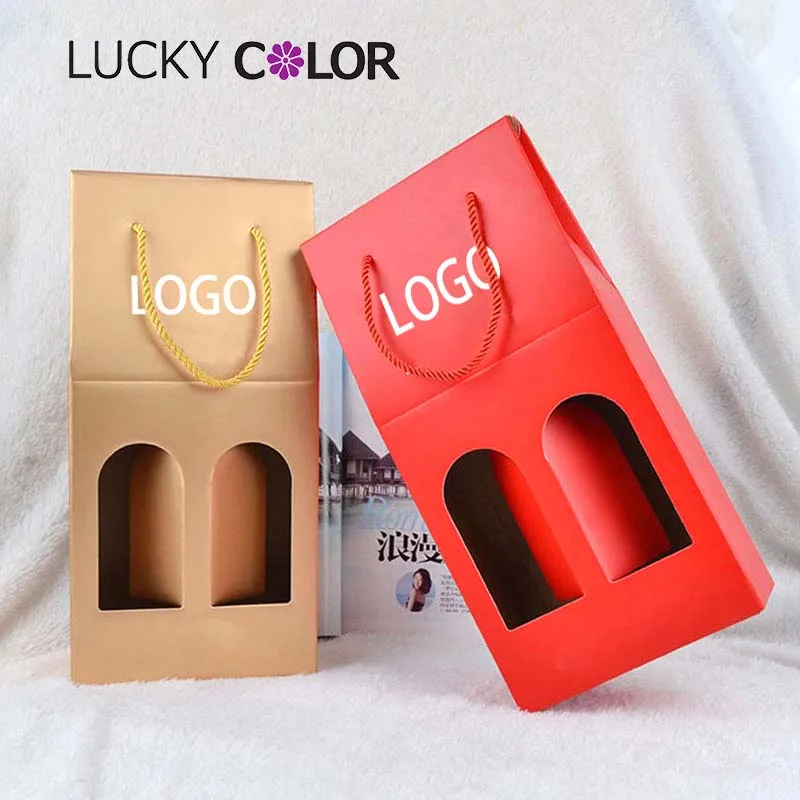 Custom Logo Foldable Cardboard Shipping Packaging Gift Mailing Boxes For  Single Bottle Corrugated Paper Wine Box
