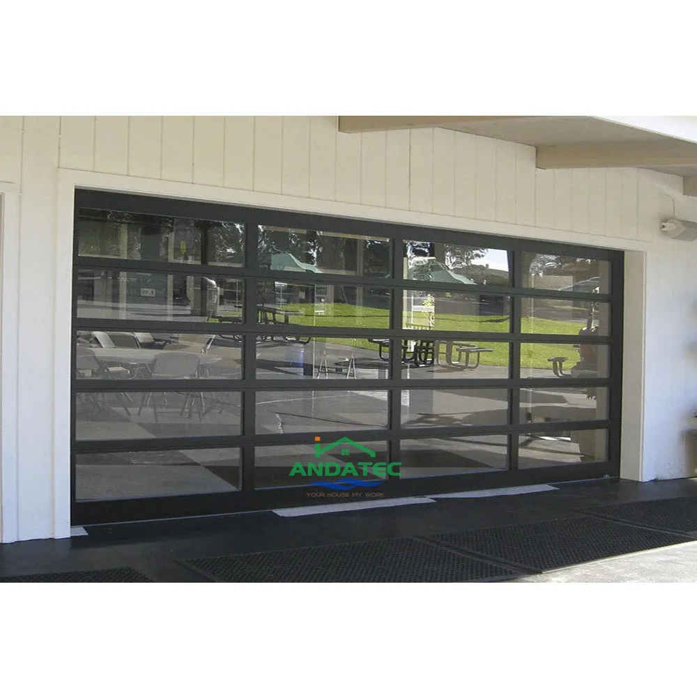 9x8 9x7 16x7 Modern sectional overhead full view aluminum tempered glass panel garage door price plexiglass garage door