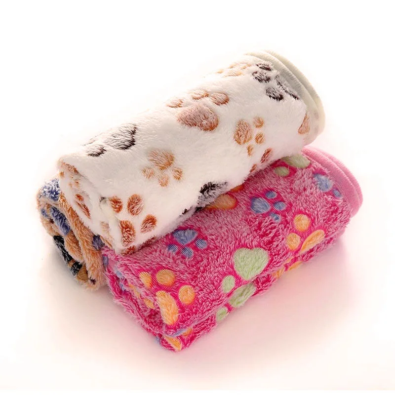 Soft Cute Warm Fluffy Fleece Flannel Dog Puppy Pet Pad Mat Throw Cover Blanket