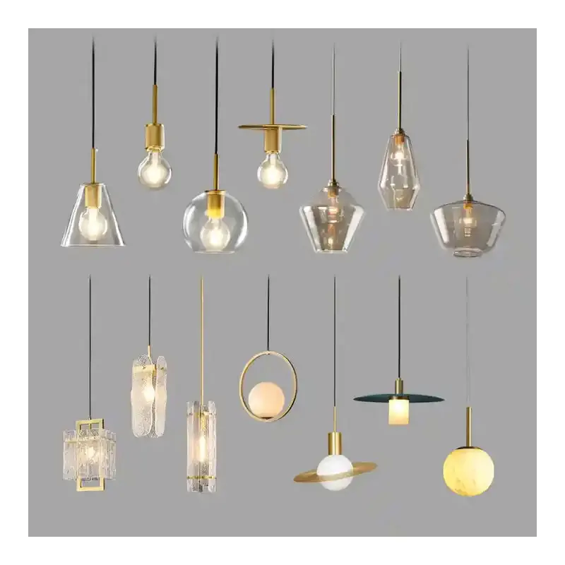 Vintage retro glass pendant light living room restaurant sphere  hotel decoration led glass ball pendant light
