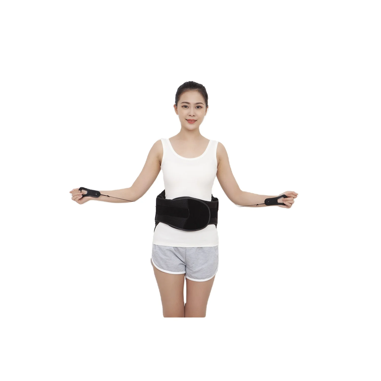 OEM  Universal size drawstring  pulley system back brace LSO L0637 lumbar back brace