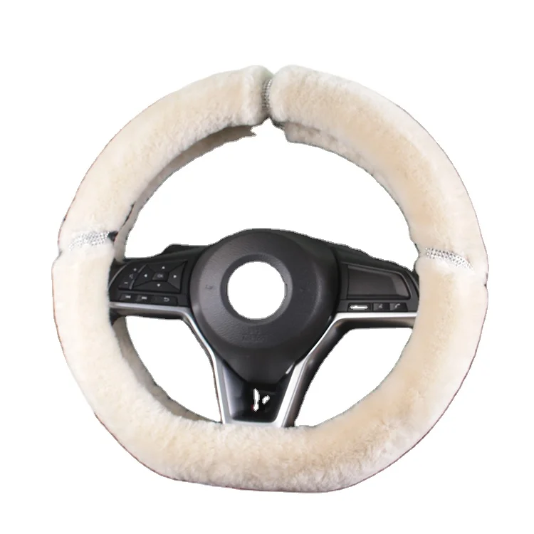 Women Girl 15 Inch Winter Warm Fur Car Accessories Steering Wheel Covers Car Steering Wheel Cover