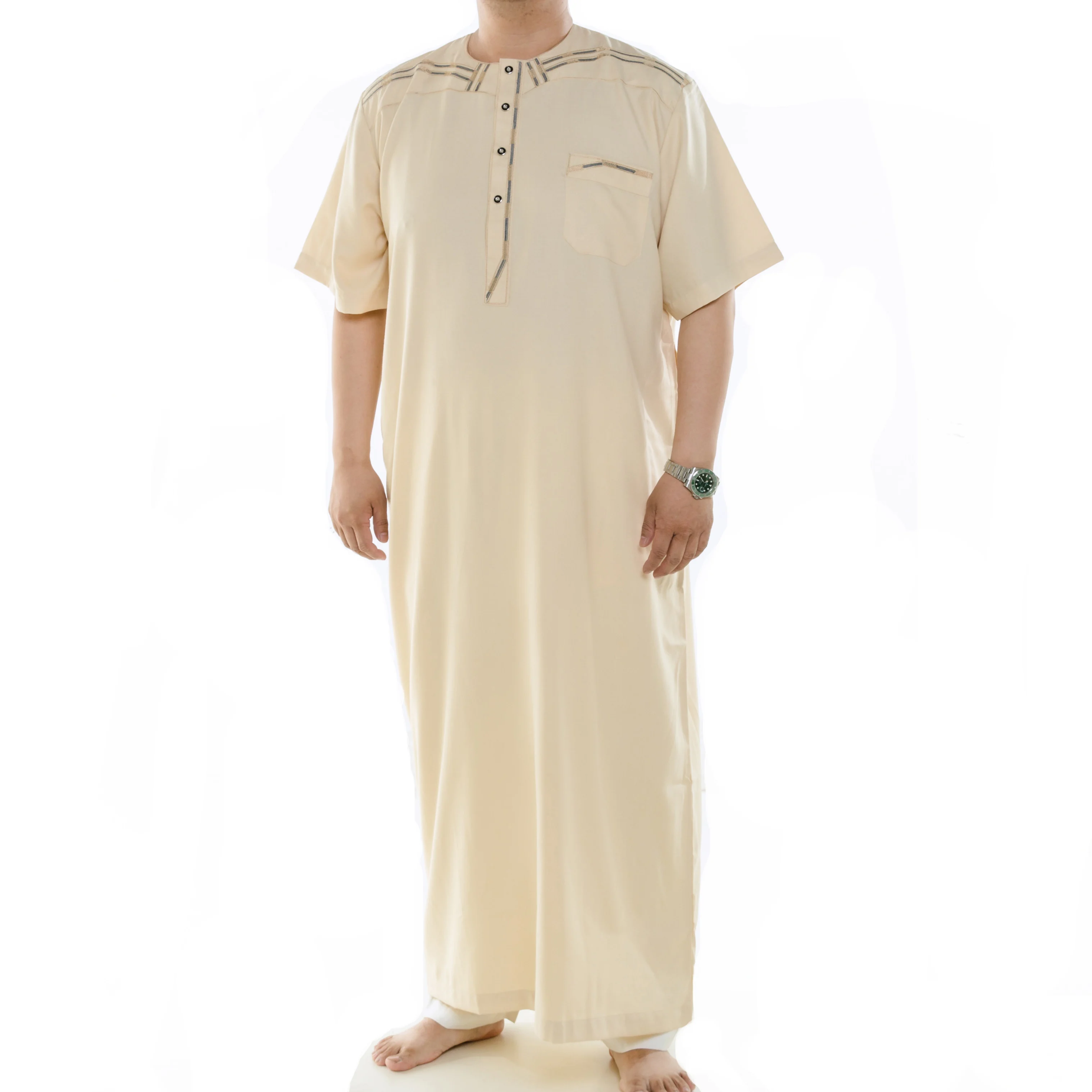 Wholesale Hot Sale Islamic Men White Clothing Thobe Arab Design Thobe Muslims Abaya islam musulman arab robe