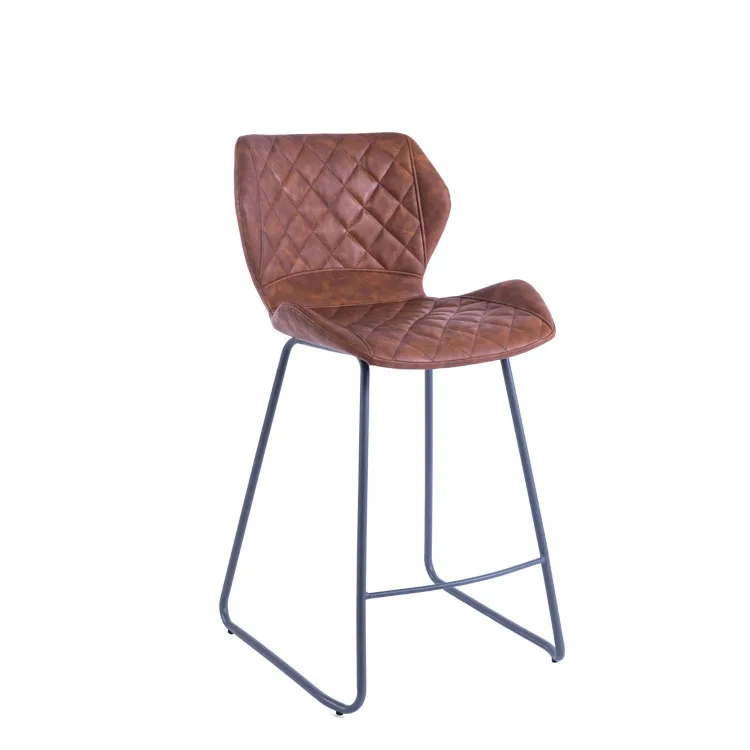 2022 Selling Well New Design Bar Chairs PU Leather Metal Frame Cafe Bar Stools