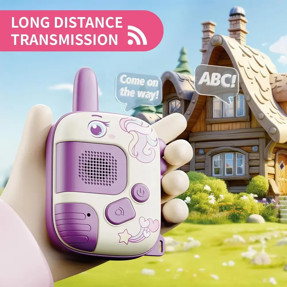 Kids Cartoon Walkie Talkie Toy Portable Handheld Mini Walkie Talkie 300m Interactive Cute Walkie Talkie Set