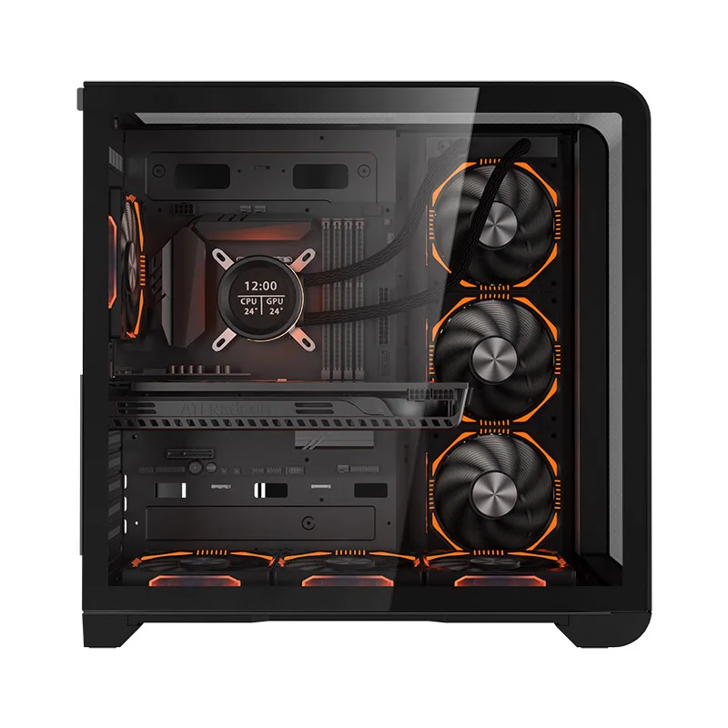 Herder Mid Tower ARGB Gamer PC Chassis Support Micro ATX/ATX Desktop Tempered Glass Gaming PC Case PC Gaming Cabinet