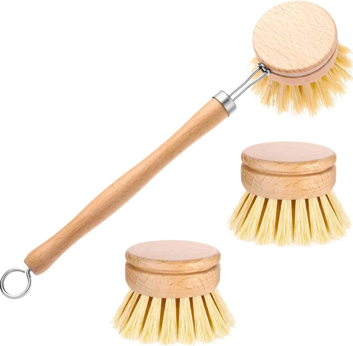 Eco-friendly natural bamboo wooden  dish cleans pot  brush natural bristle brush