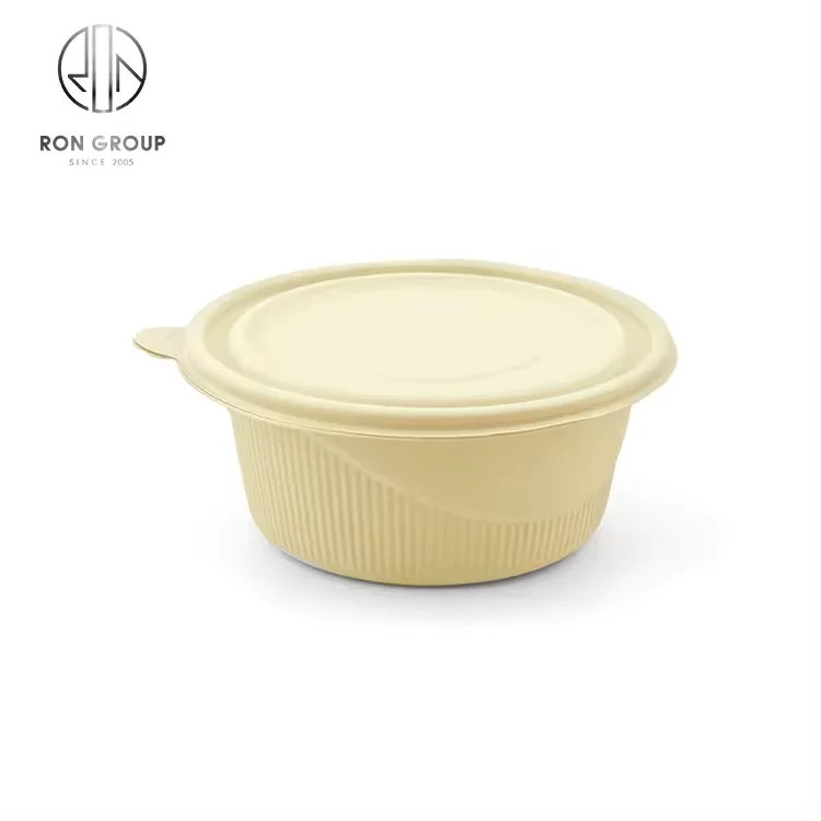 Disposable Eco Friendly Microwavable Takeaway Degradable Corn Starch Food Container Round Bowl 350ml