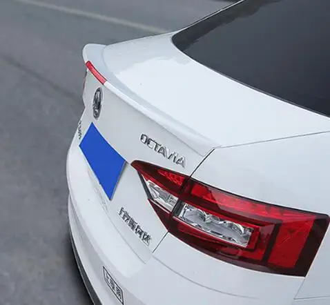 Street cred Rear Spoiler For Skoda Octavia 2015-2018 With LED Light Carbon Fiber Car Rear Boot Splitter Tuning Accessories Wings