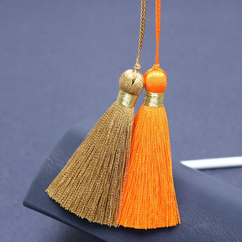 Gold thread thread tassel ice silk vertical 5CM Chinese wind tassel bottle pendant bookmark ancient style color hanging tassel