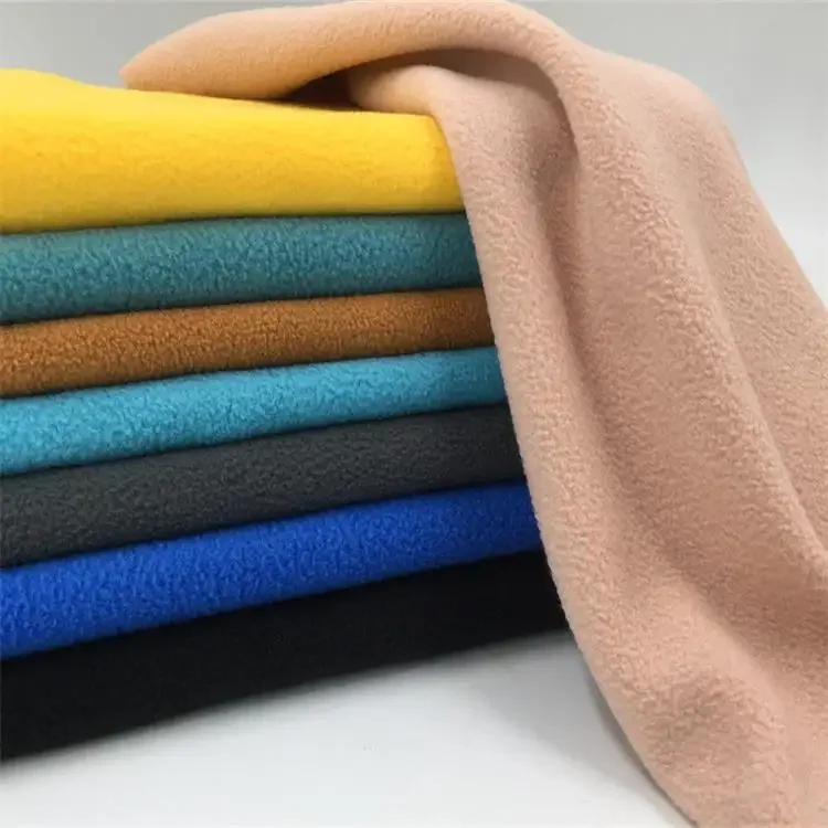 Factory direct sale knit 220 gsm double side brush anti pilling 100 polyester micro polar fleece fabric for lining , hoodie